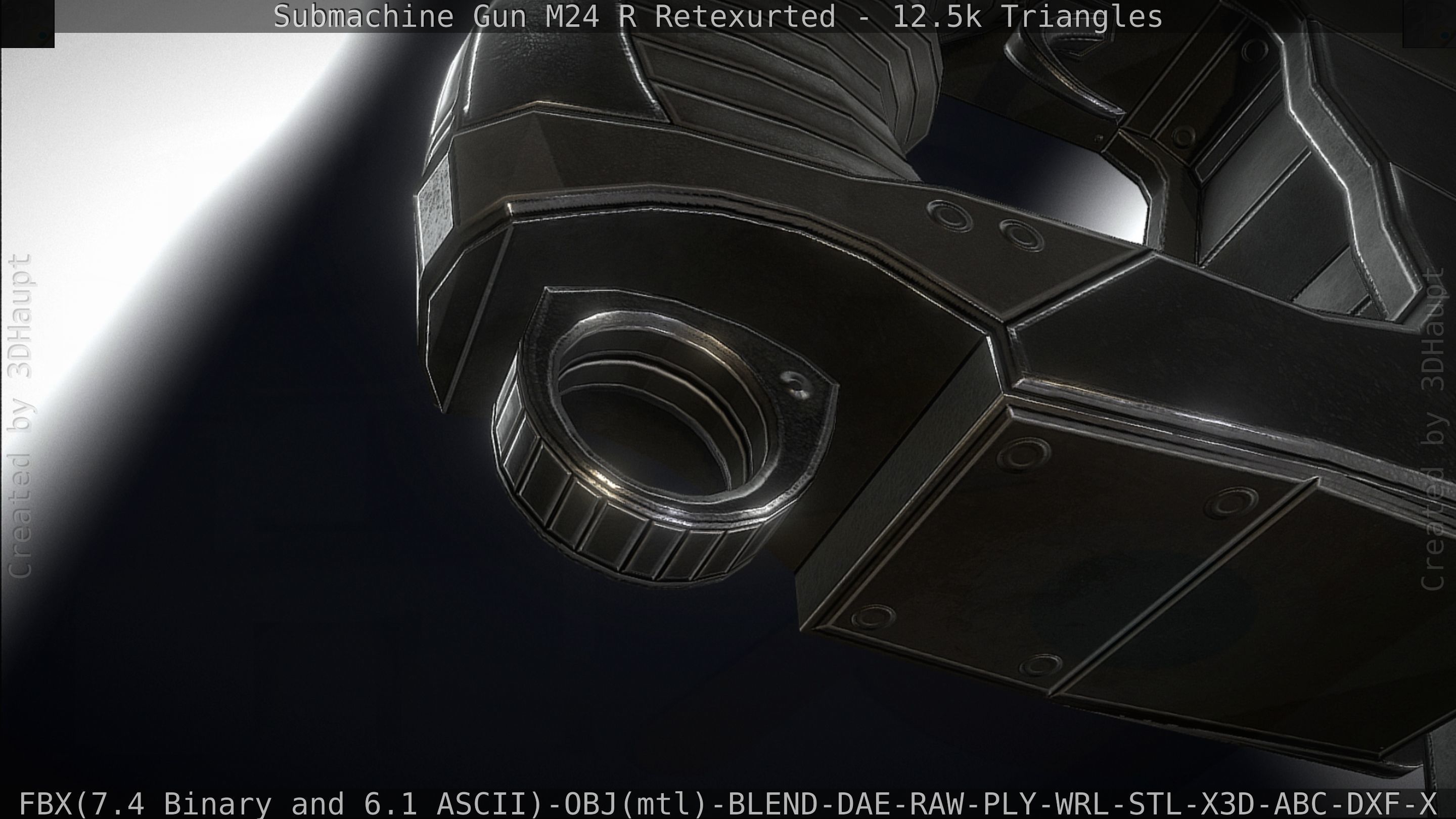 Submachine Gun M24 R Retexurted Low-poly 3D model_99