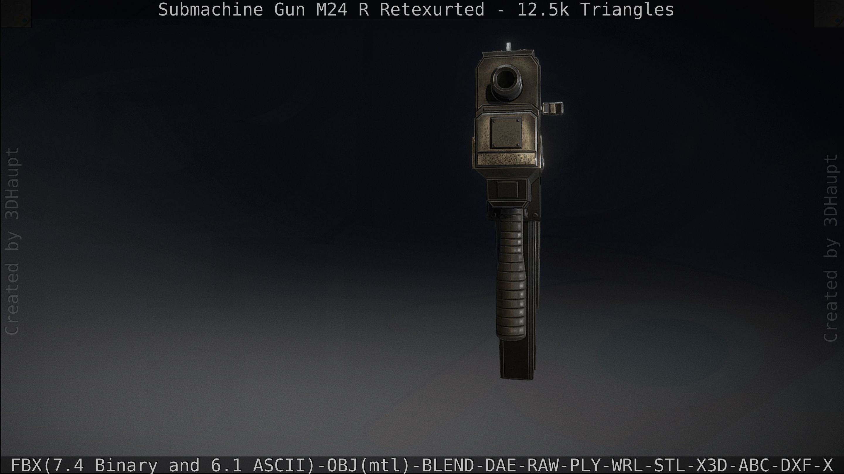 Submachine Gun M24 R Retexurted Low-poly 3D model_40