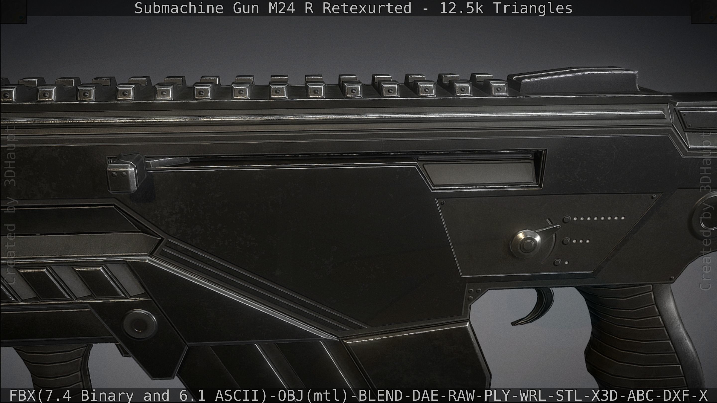 Submachine Gun M24 R Retexurted Low-poly 3D model_77