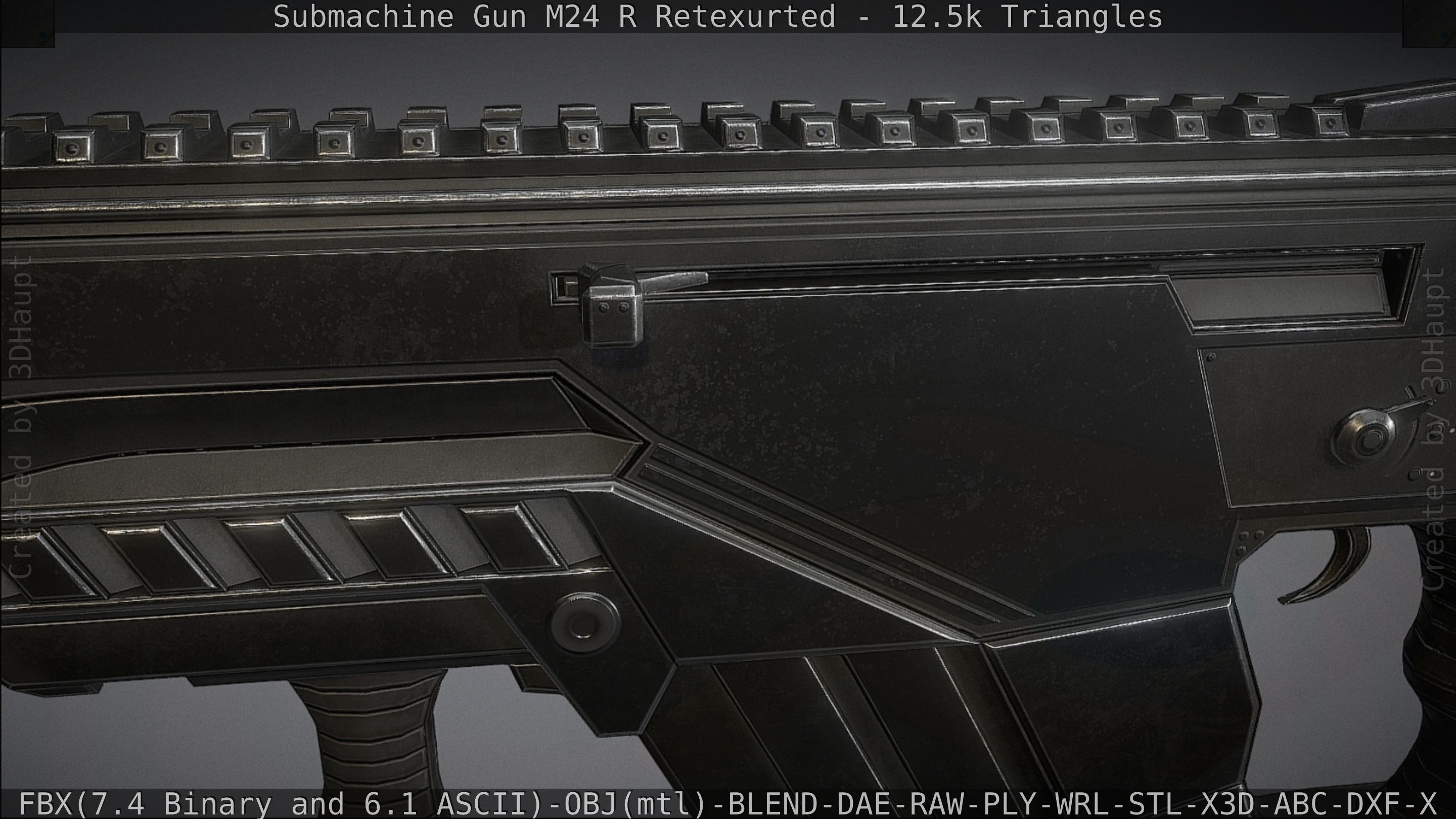 Submachine Gun M24 R Retexurted Low-poly 3D model_76