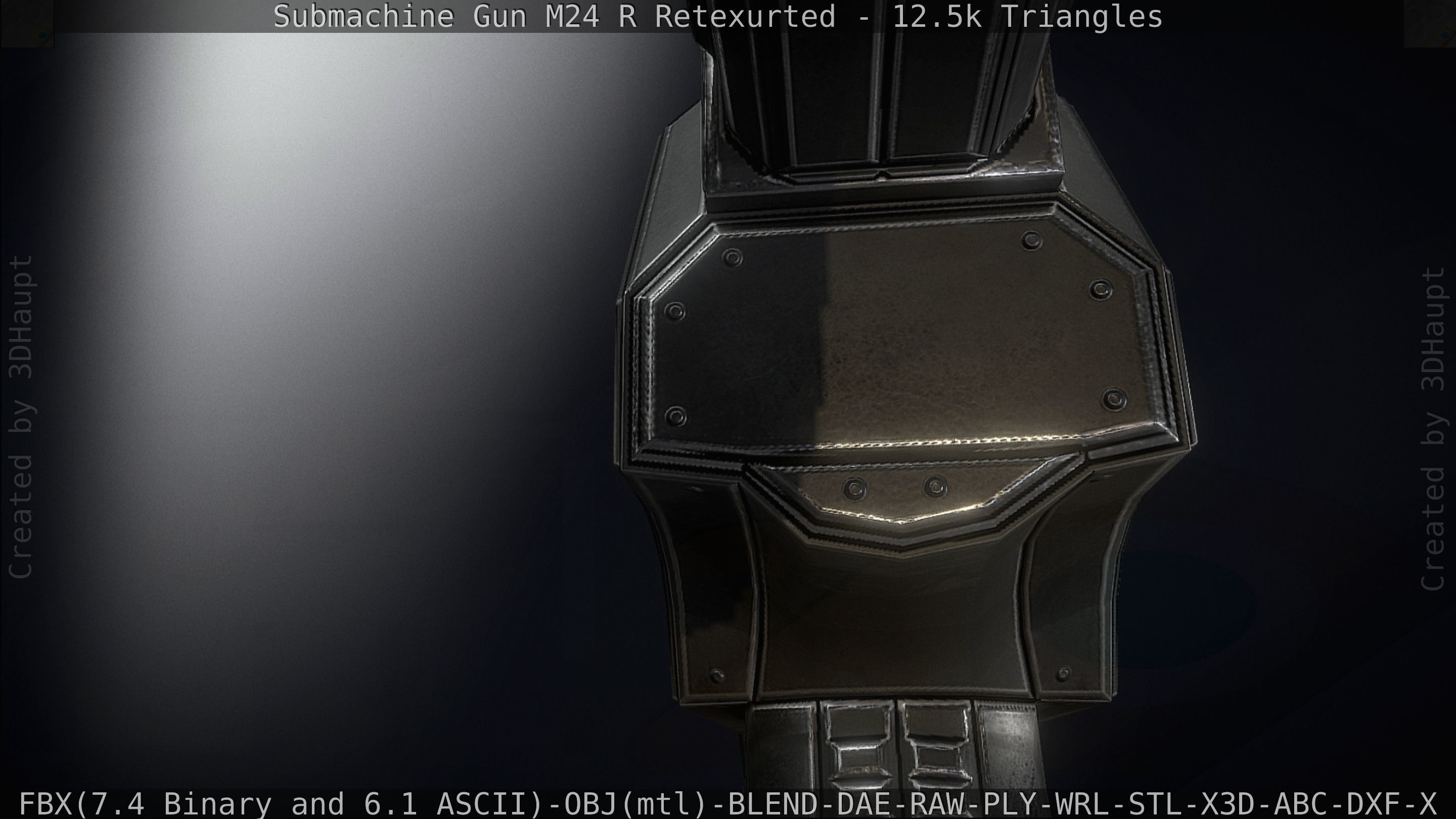 Submachine Gun M24 R Retexurted Low-poly 3D model_136