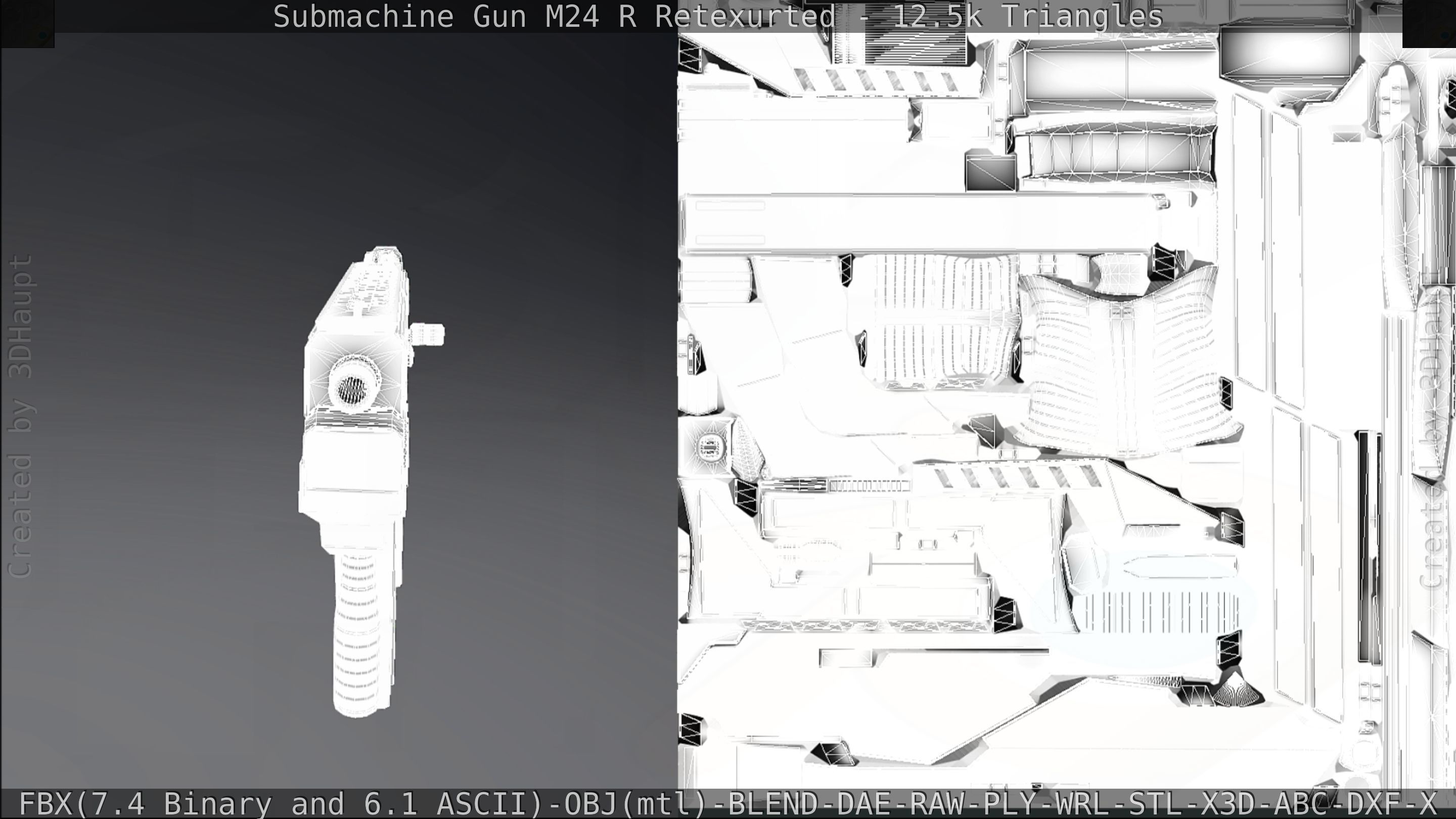 Submachine Gun M24 R Retexurted Low-poly 3D model_313