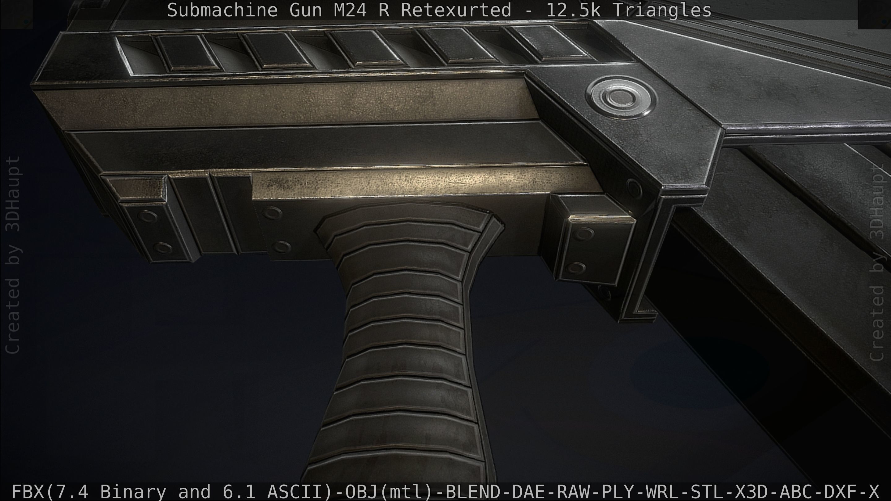 Submachine Gun M24 R Retexurted Low-poly 3D model_72