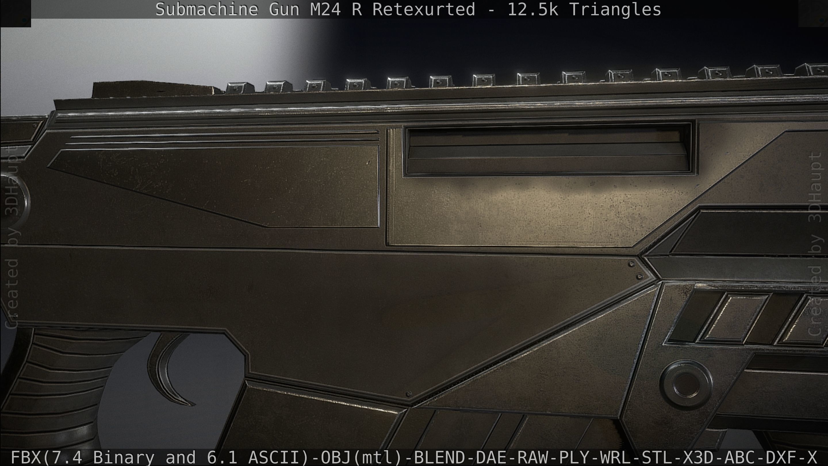 Submachine Gun M24 R Retexurted Low-poly 3D model_149