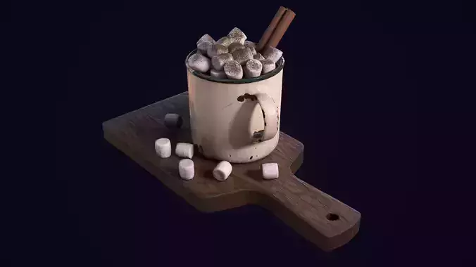 Hot Chocolate With Marshmallow - PBR Game Ready