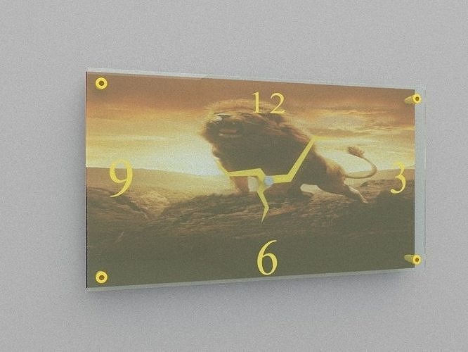 clock wall with lion Free 3D model