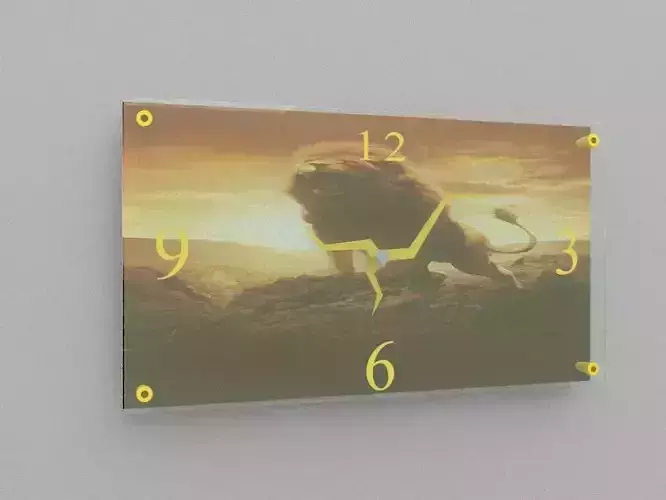clock wall with lion Free 3D model