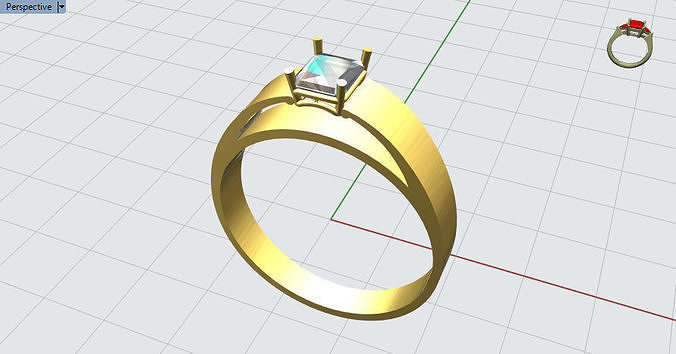 Solitaire diamond ring 3D print model