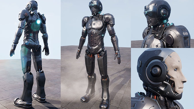 Android Sci-fi Police Robot soldier military 3D 3D model