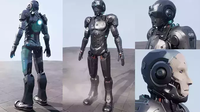 Android Sci-fi Police Robot soldier military 3D 3D model
