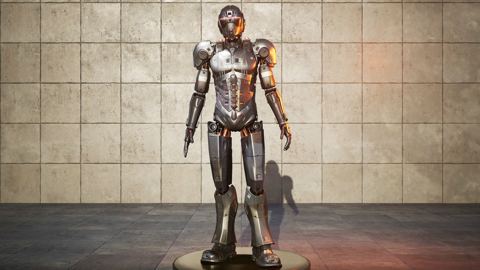 Android Sci-fi Police Robot soldier military 3D 3D model_16