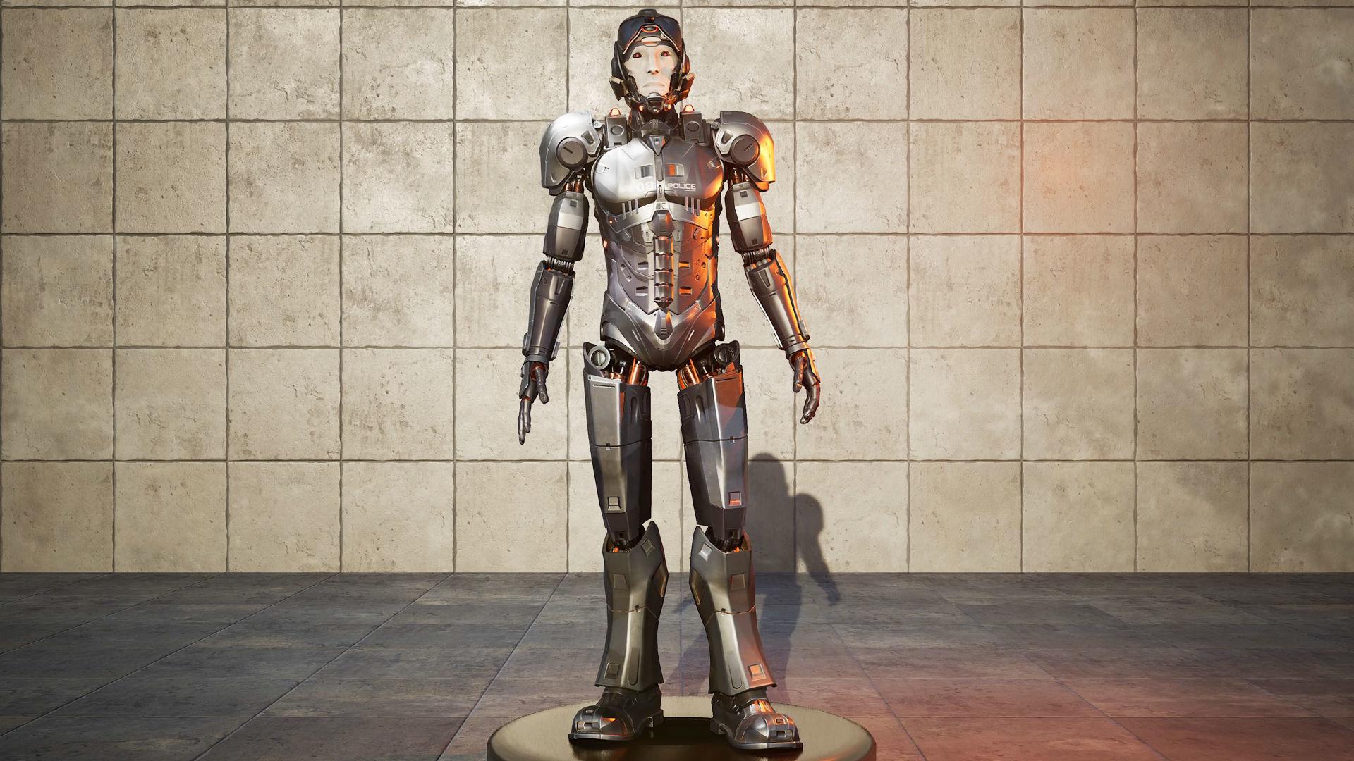 Android Sci-fi Police Robot soldier military 3D 3D model_14