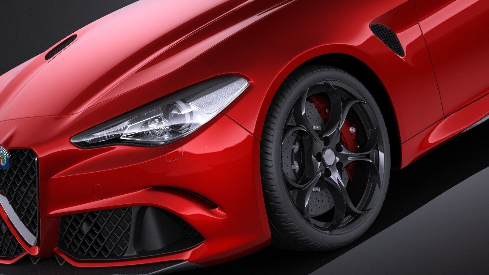 Alfa Romeo Giulia Quadrifoglio 2016 VRAY 3D model_2