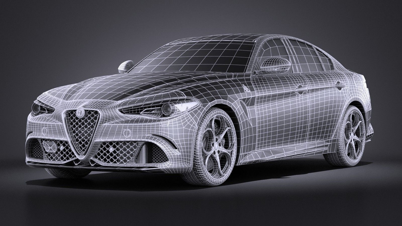 Alfa Romeo Giulia Quadrifoglio 2016 VRAY 3D model_10