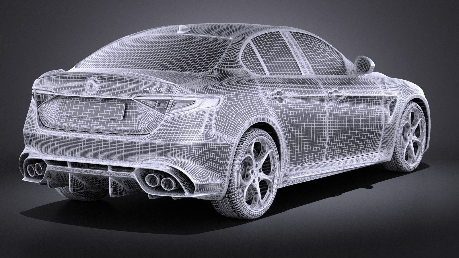 Alfa Romeo Giulia Quadrifoglio 2016 VRAY 3D model_9