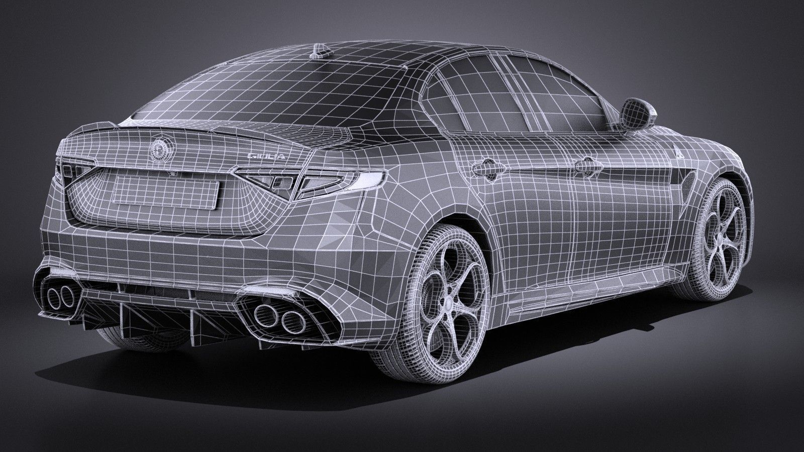 Alfa Romeo Giulia Quadrifoglio 2016 VRAY 3D model_11