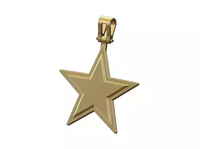 Simple stepped star shaped pendant with bail