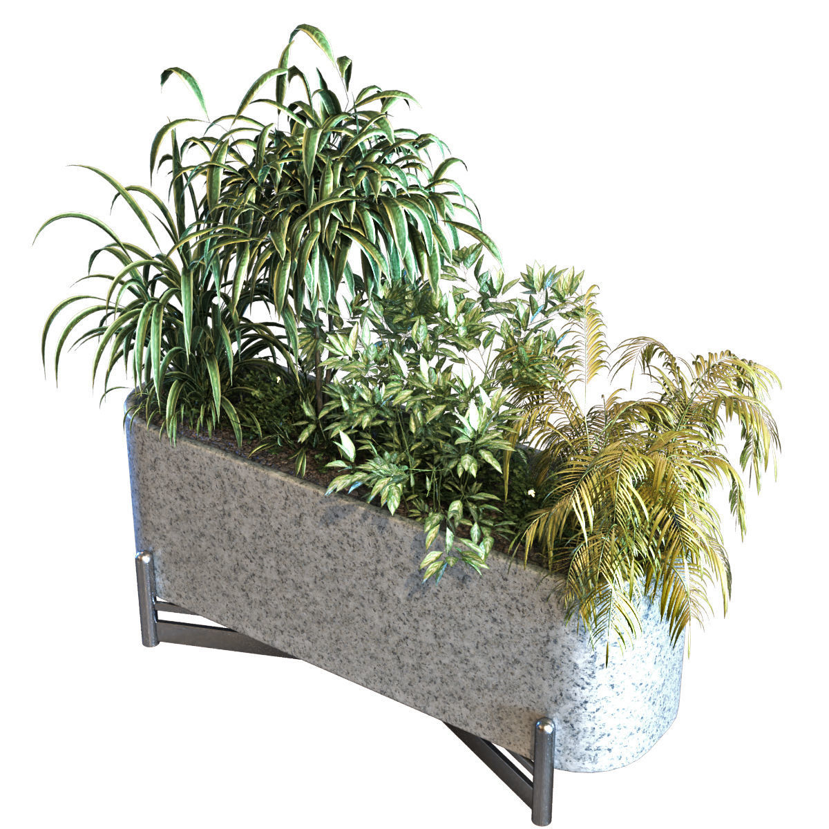 plant in box set 083 Low-poly 3D model_4