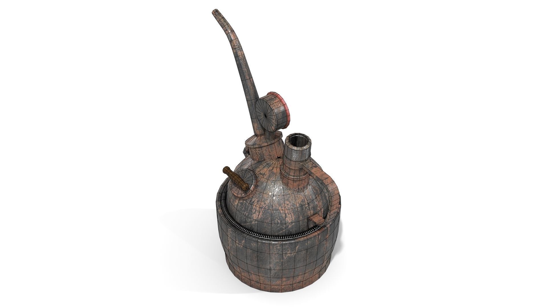 Steampunk Oilcan Low-poly 3D model_12