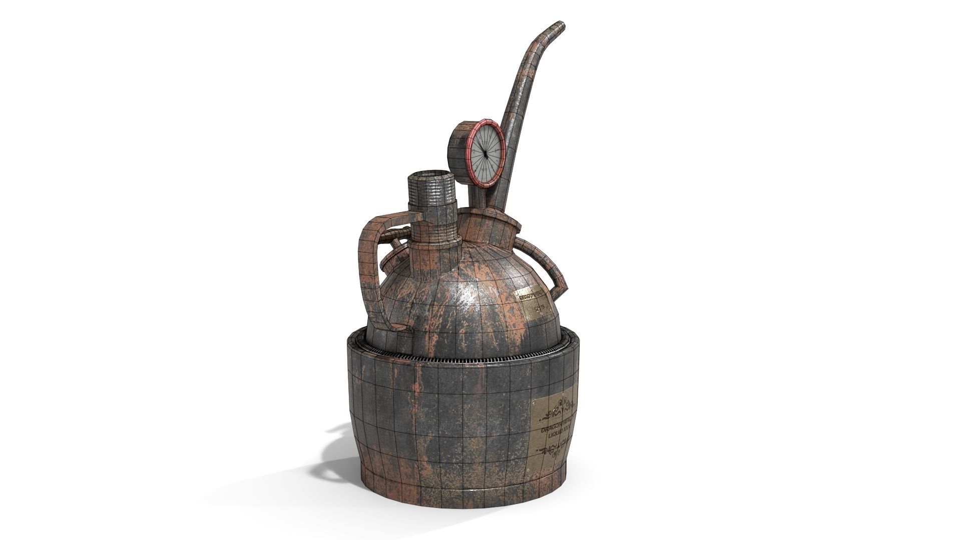 Steampunk Oilcan Low-poly 3D model_13