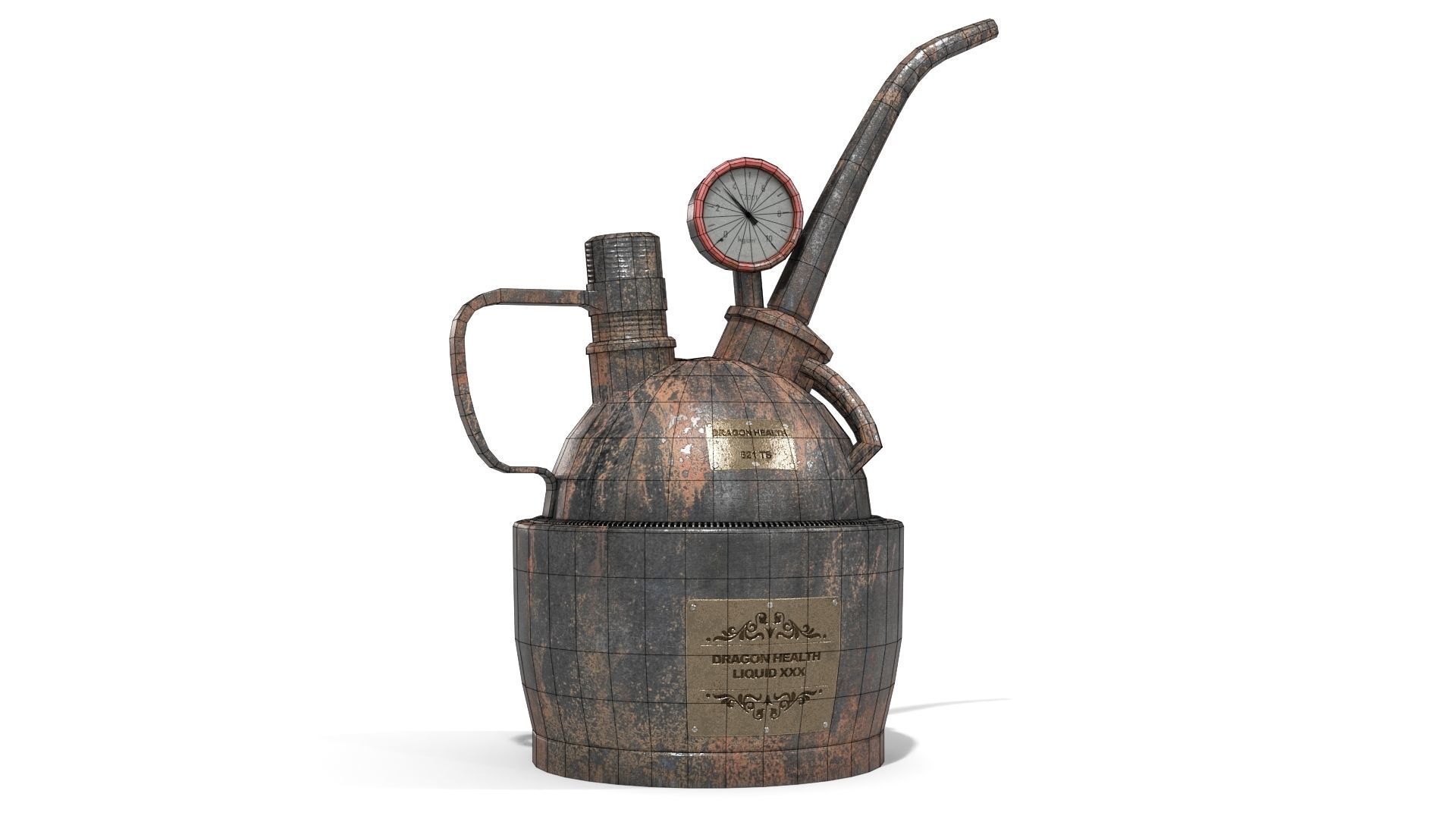 Steampunk Oilcan Low-poly 3D model_15