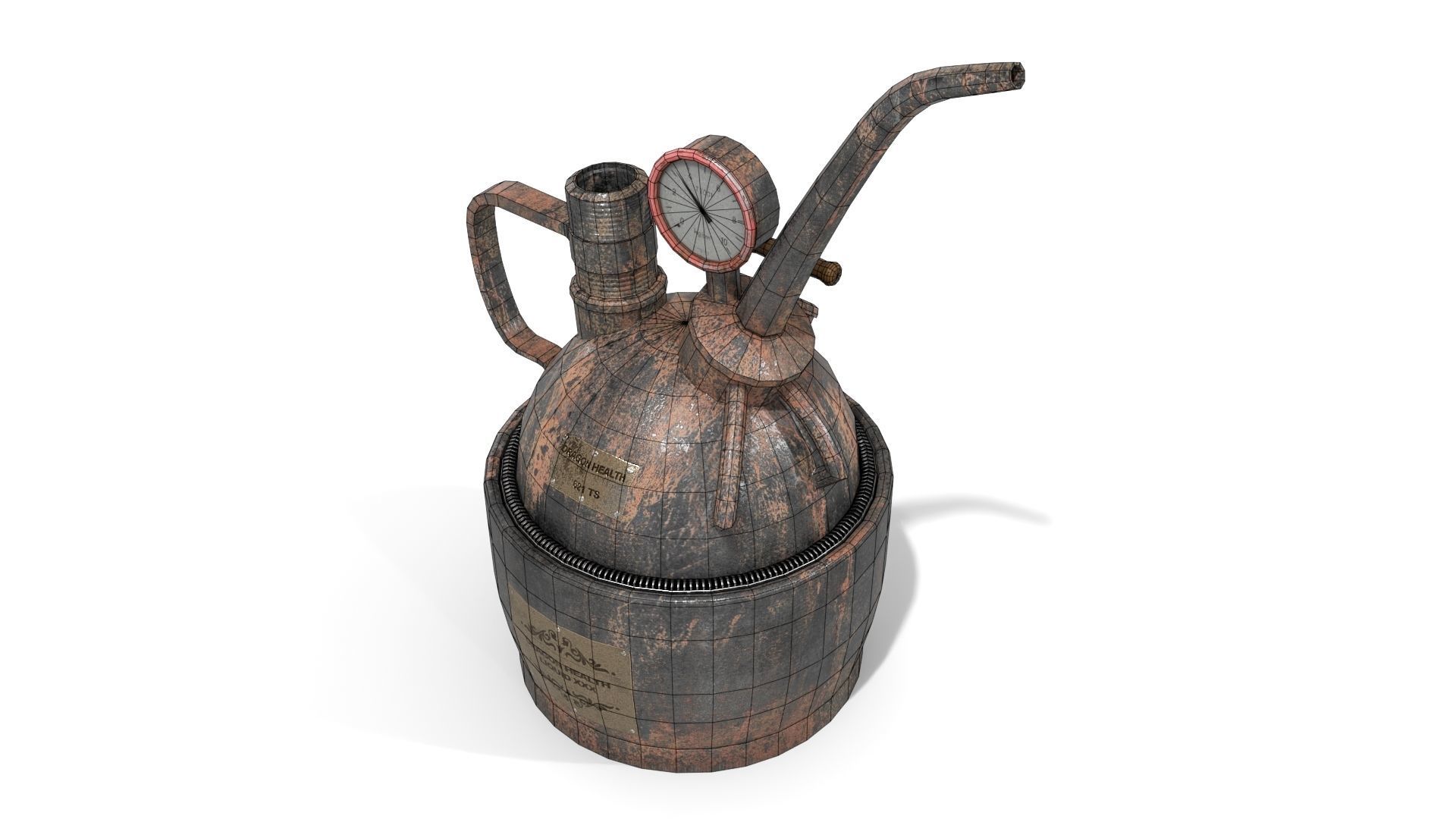 Steampunk Oilcan Low-poly 3D model_11