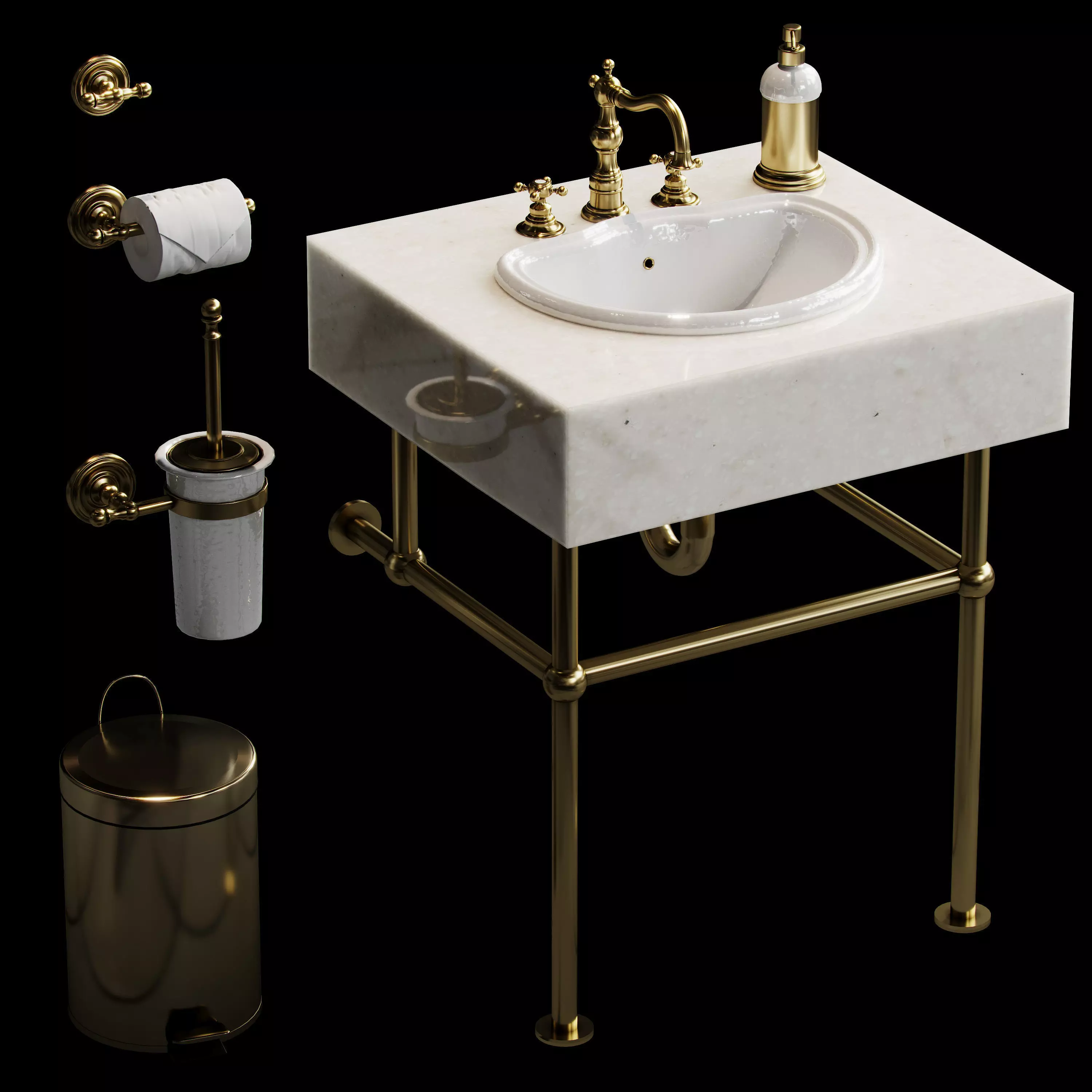 Bathroom set Migliore 3D model_0