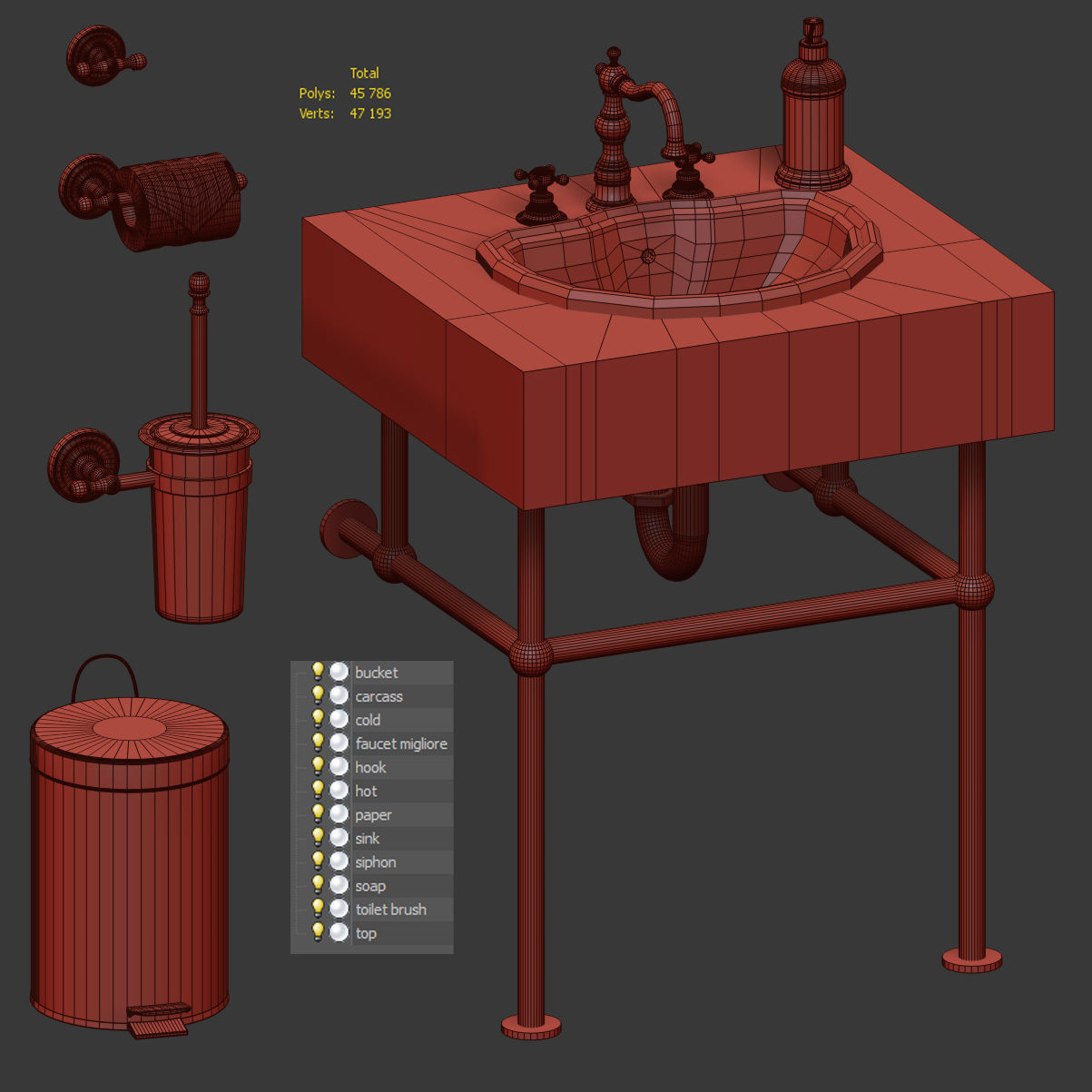 Bathroom set Migliore 3D model_4