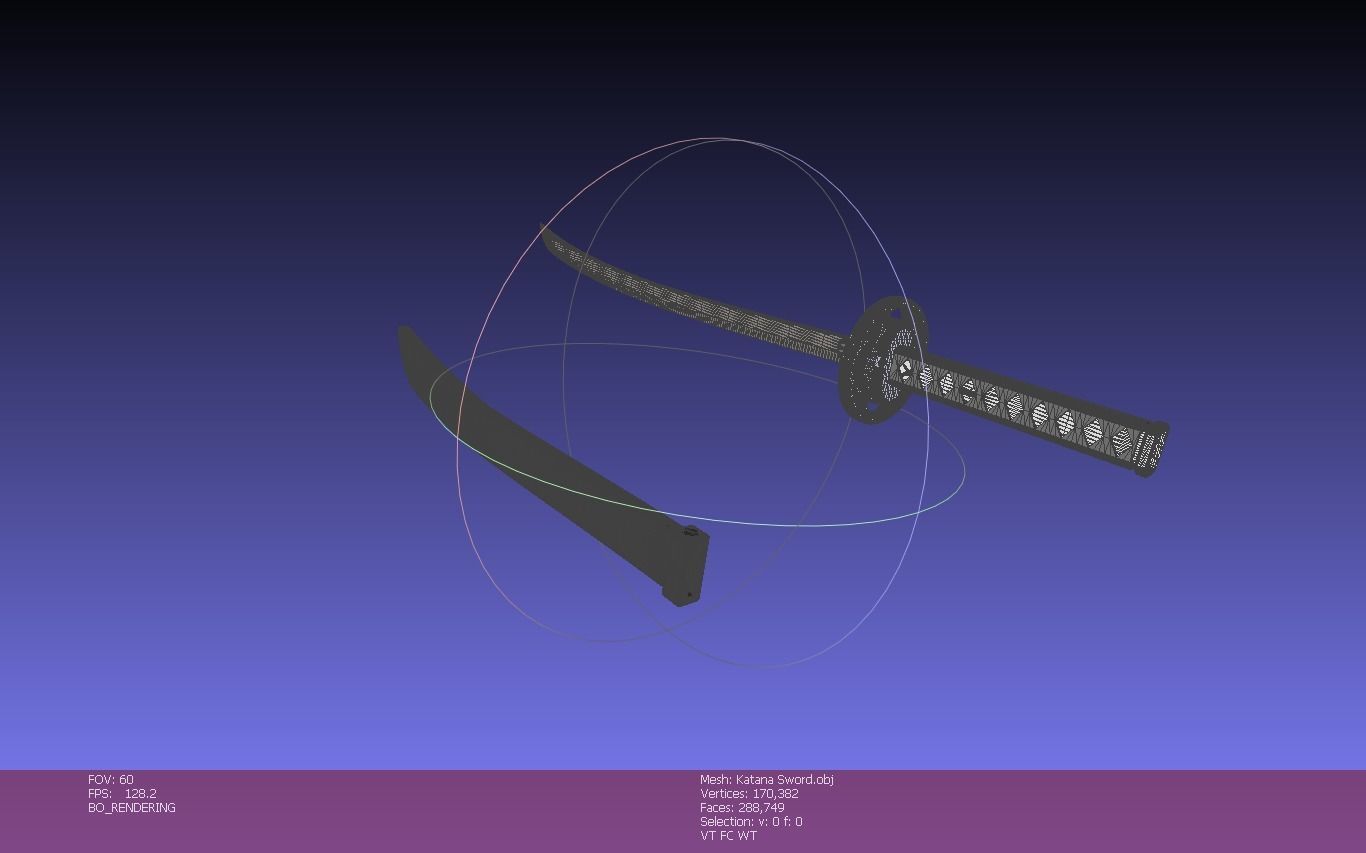 Weapon Katana Sword OBJ STL FBX 3d model Design in Solidworks 3D model_7