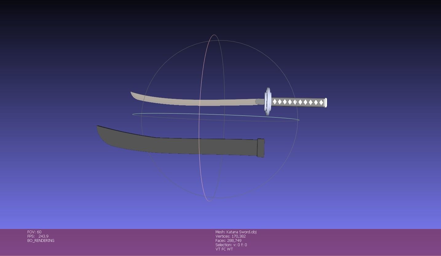 Weapon Katana Sword OBJ STL FBX 3d model Design in Solidworks 3D model_16