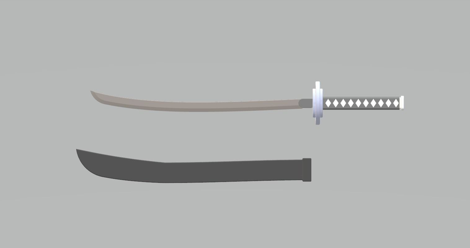 Weapon Katana Sword OBJ STL FBX 3d model Design in Solidworks 3D model_15