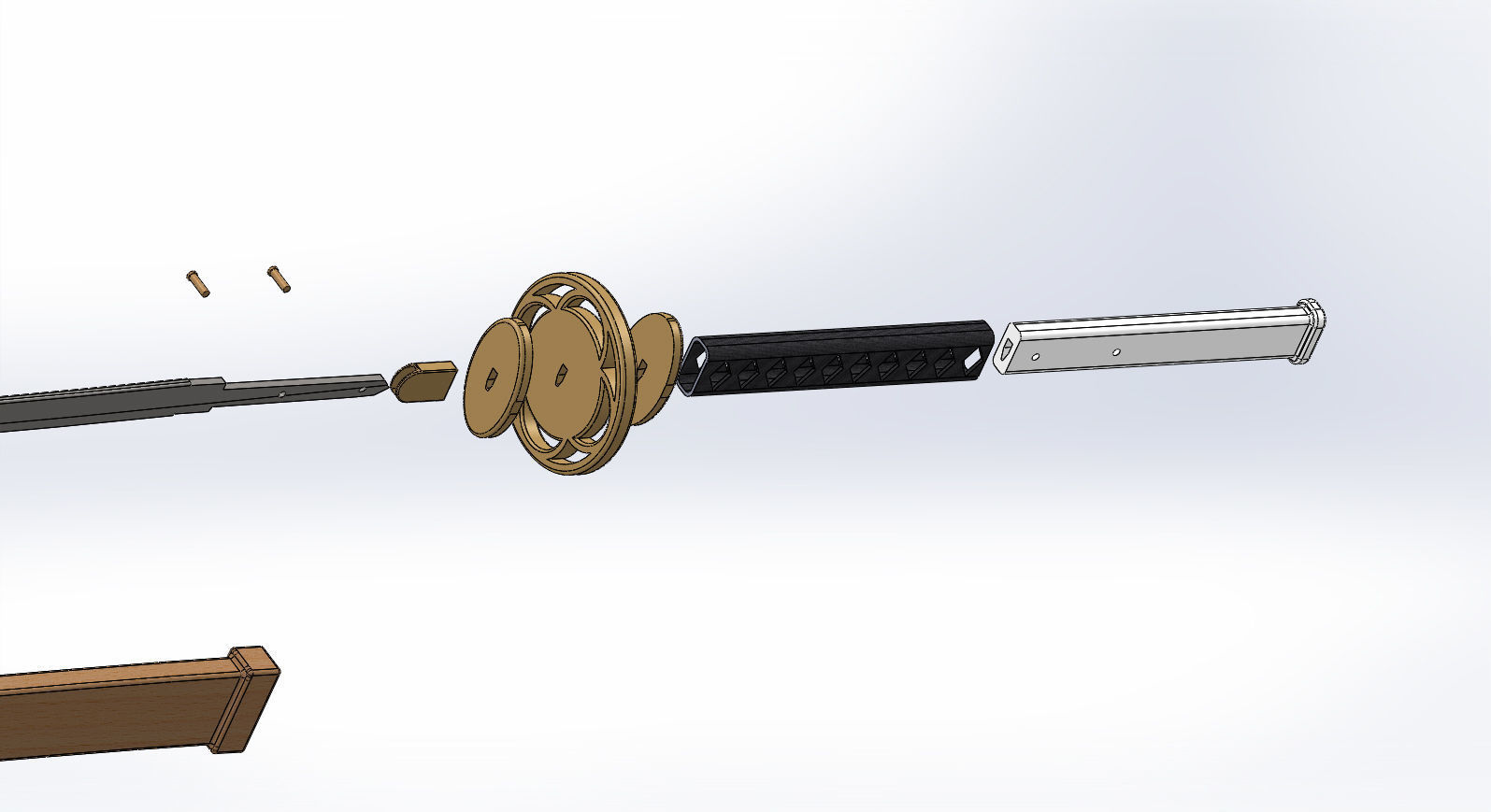 Weapon Katana Sword OBJ STL FBX 3d model Design in Solidworks 3D model_3
