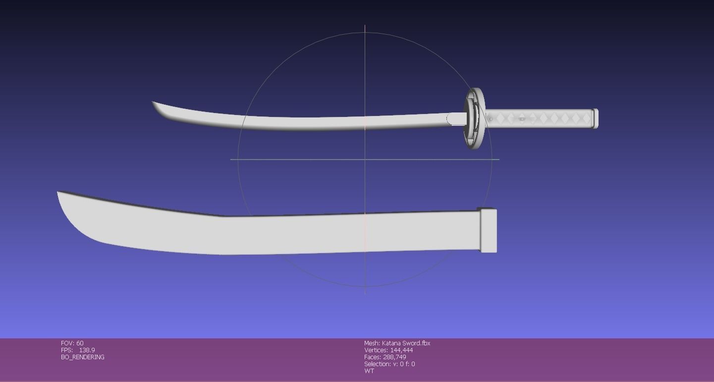 Weapon Katana Sword OBJ STL FBX 3d model Design in Solidworks 3D model_4