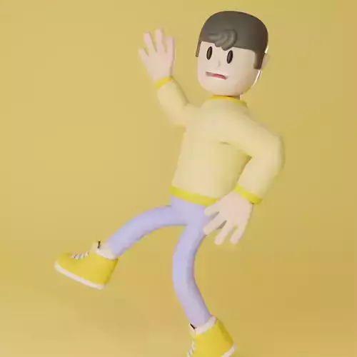 3D Cartoon Character For Website Includes Lighting Setup