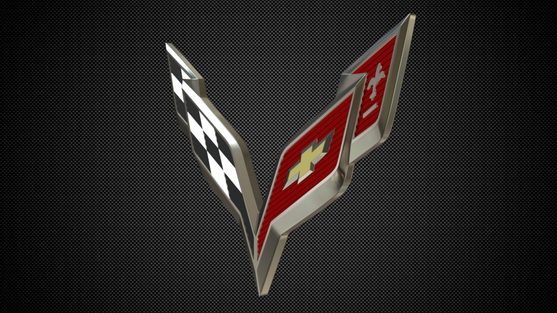 corvette logo 3D model_2