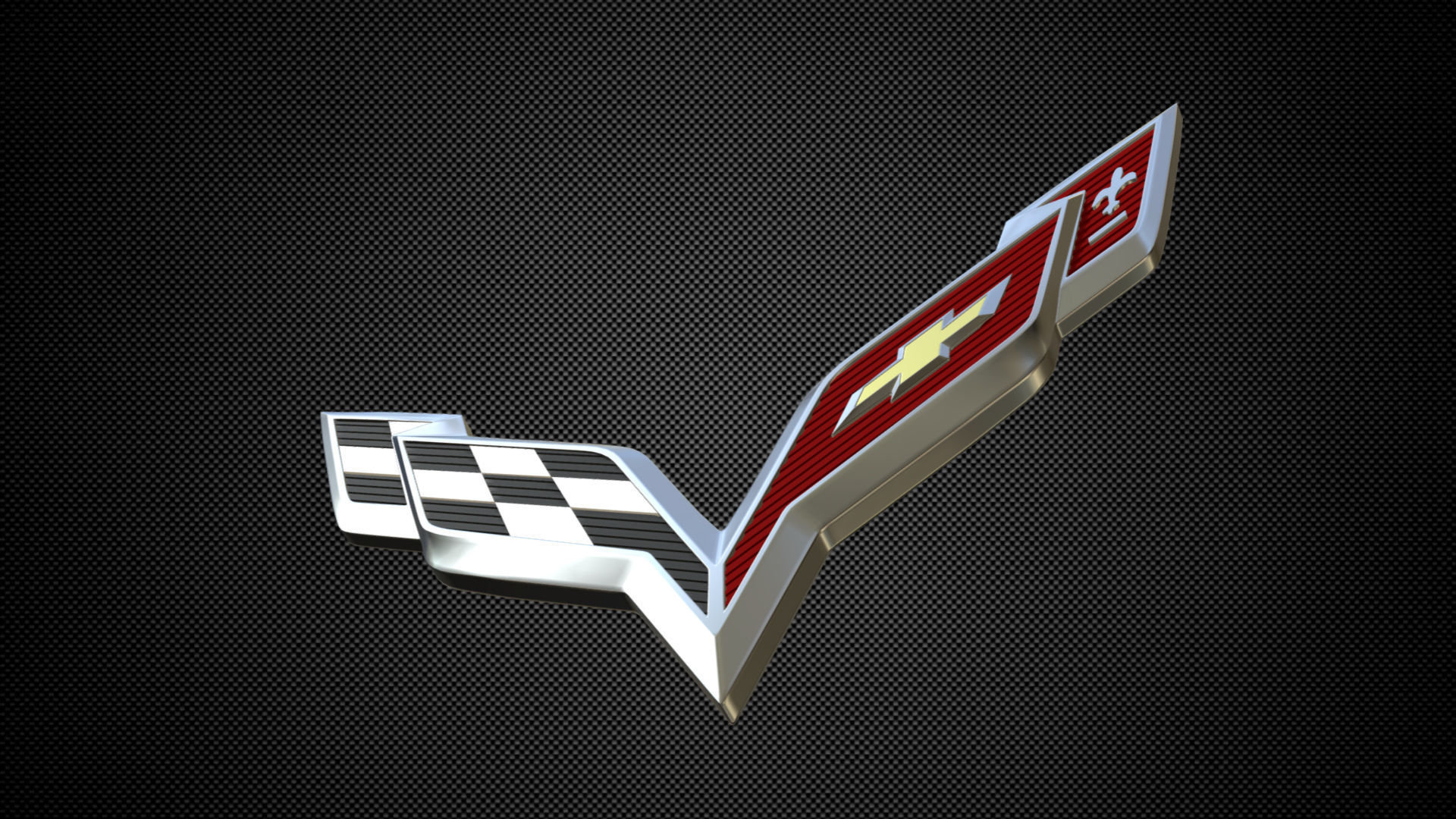 corvette logo 3D model_4