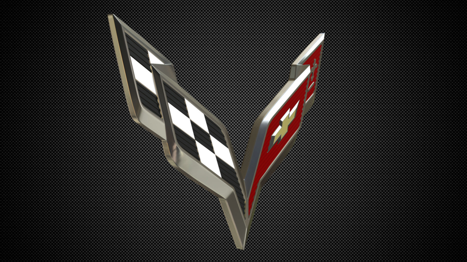 corvette logo 3D model_1