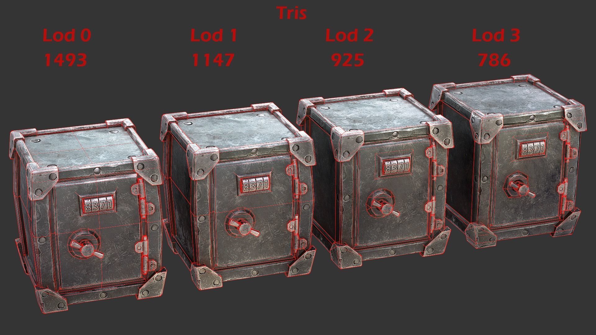 Safe Pack Low-poly 3D model_3