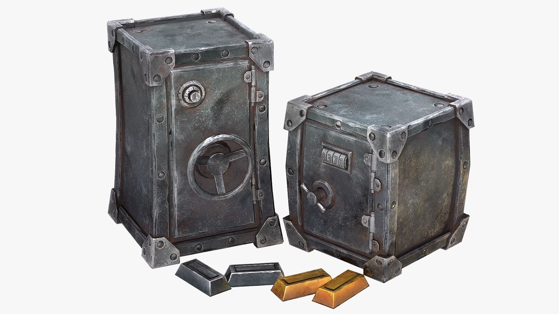 Safe Pack Low-poly 3D model_1