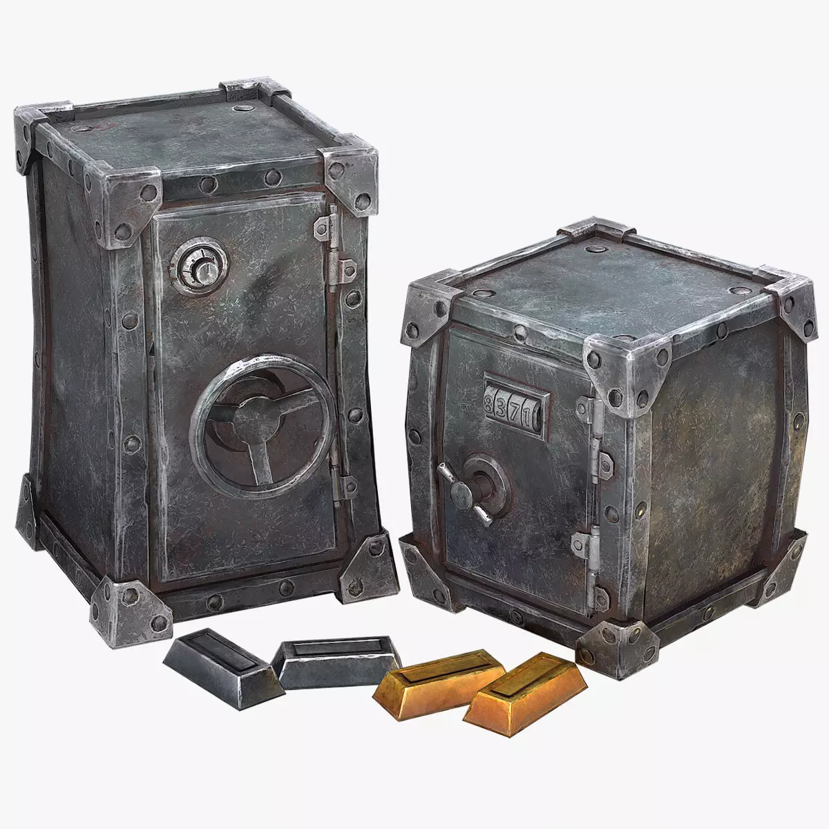 Safe Pack Low-poly 3D model_0