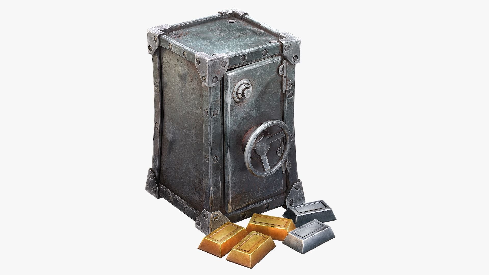 Safe Pack Low-poly 3D model_8