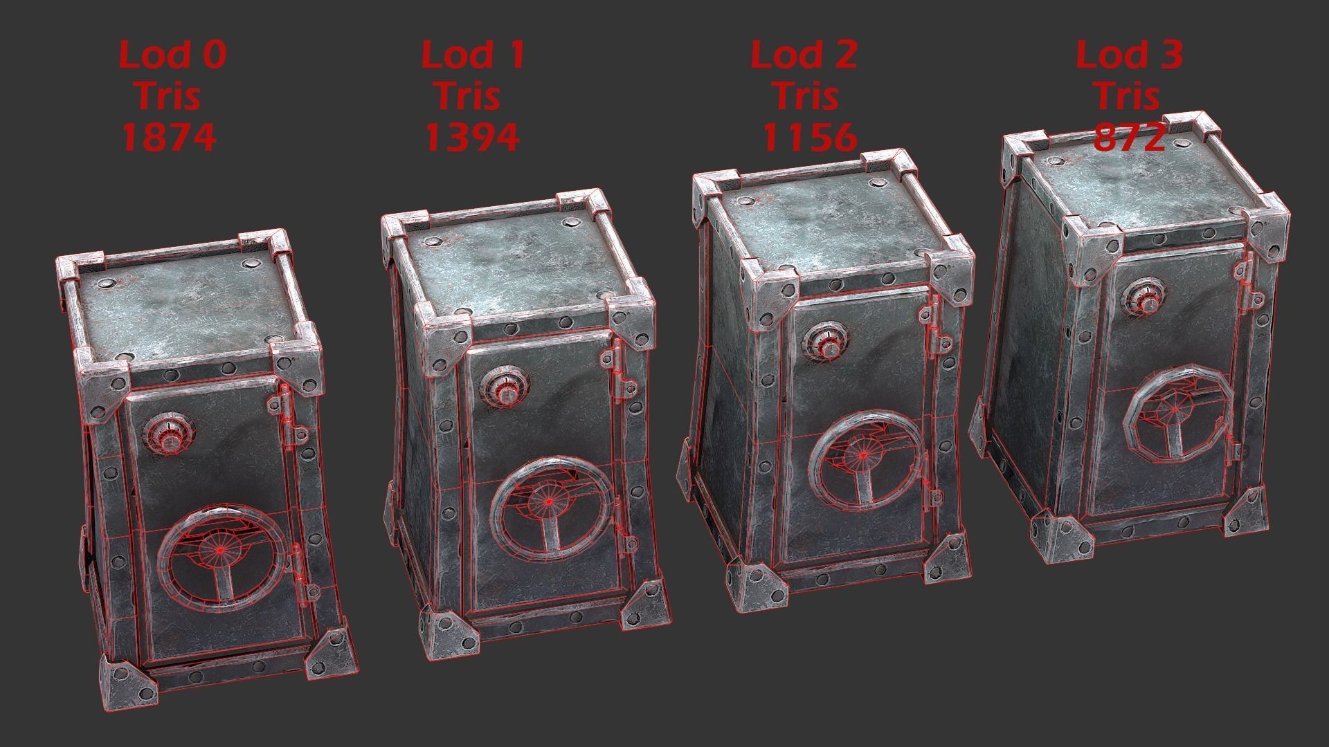 Safe Pack Low-poly 3D model_2