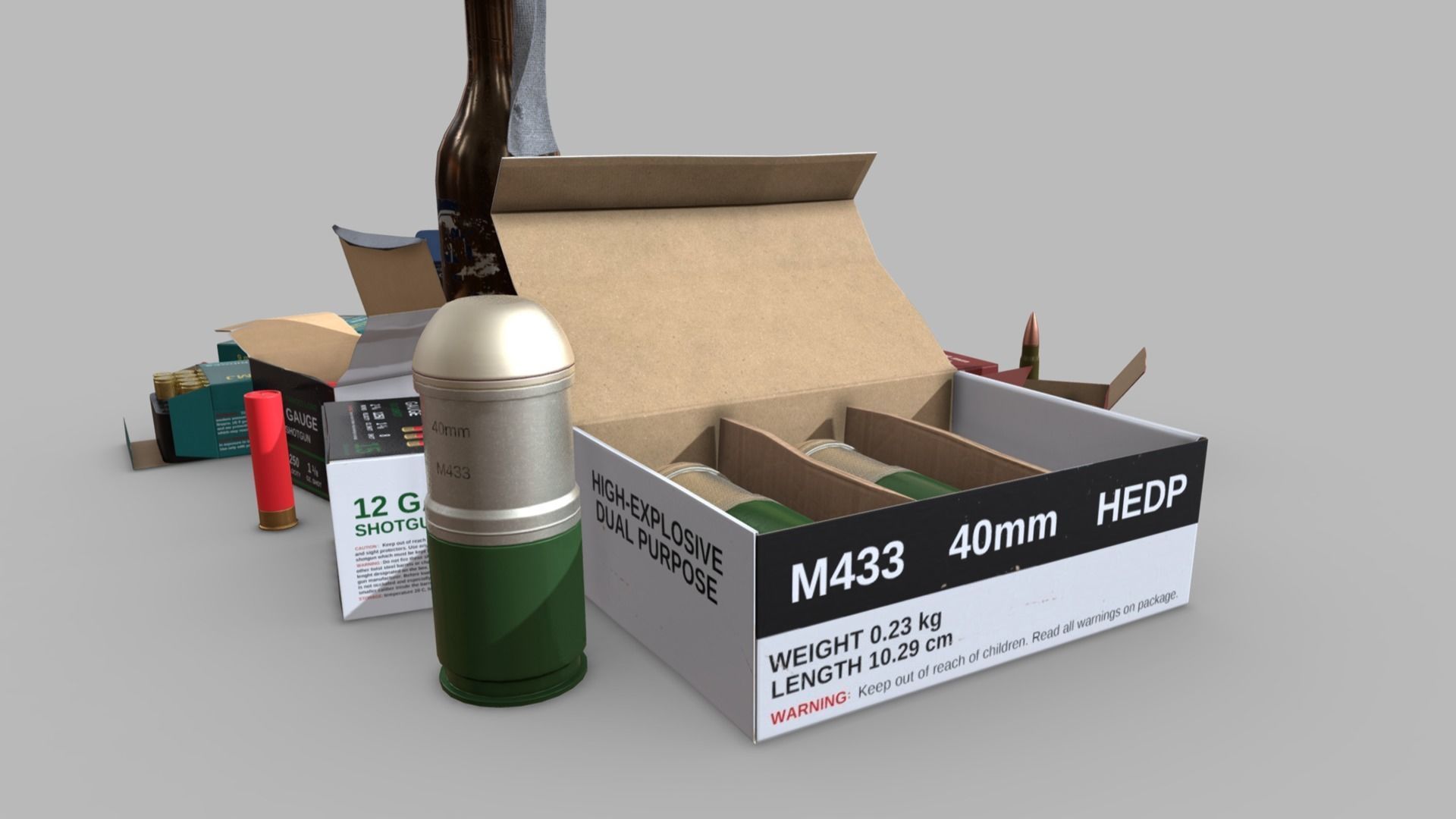 Ammunition Package Low-poly 3D model_5