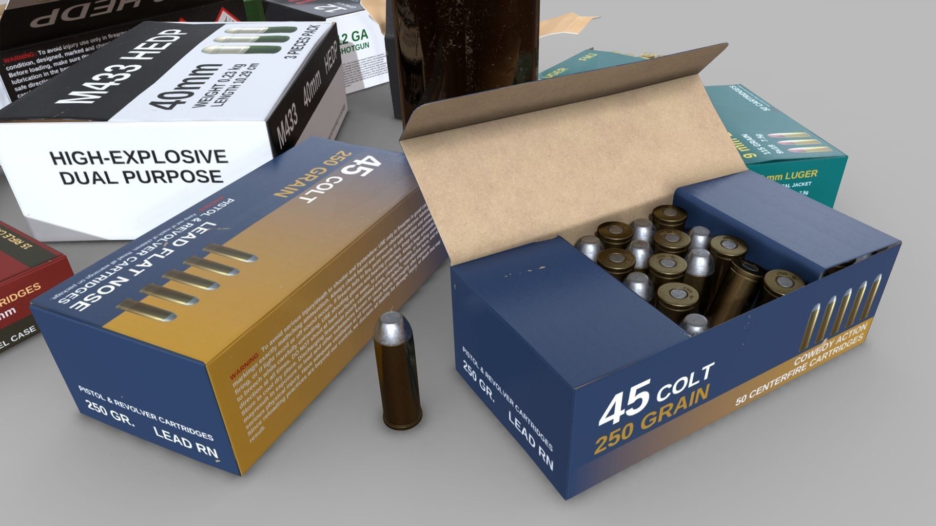 Ammunition Package Low-poly 3D model_8