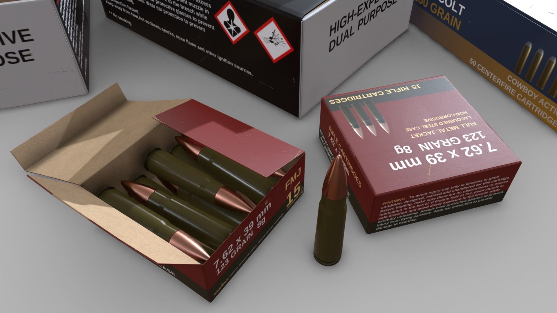 Ammunition Package Low-poly 3D model_9