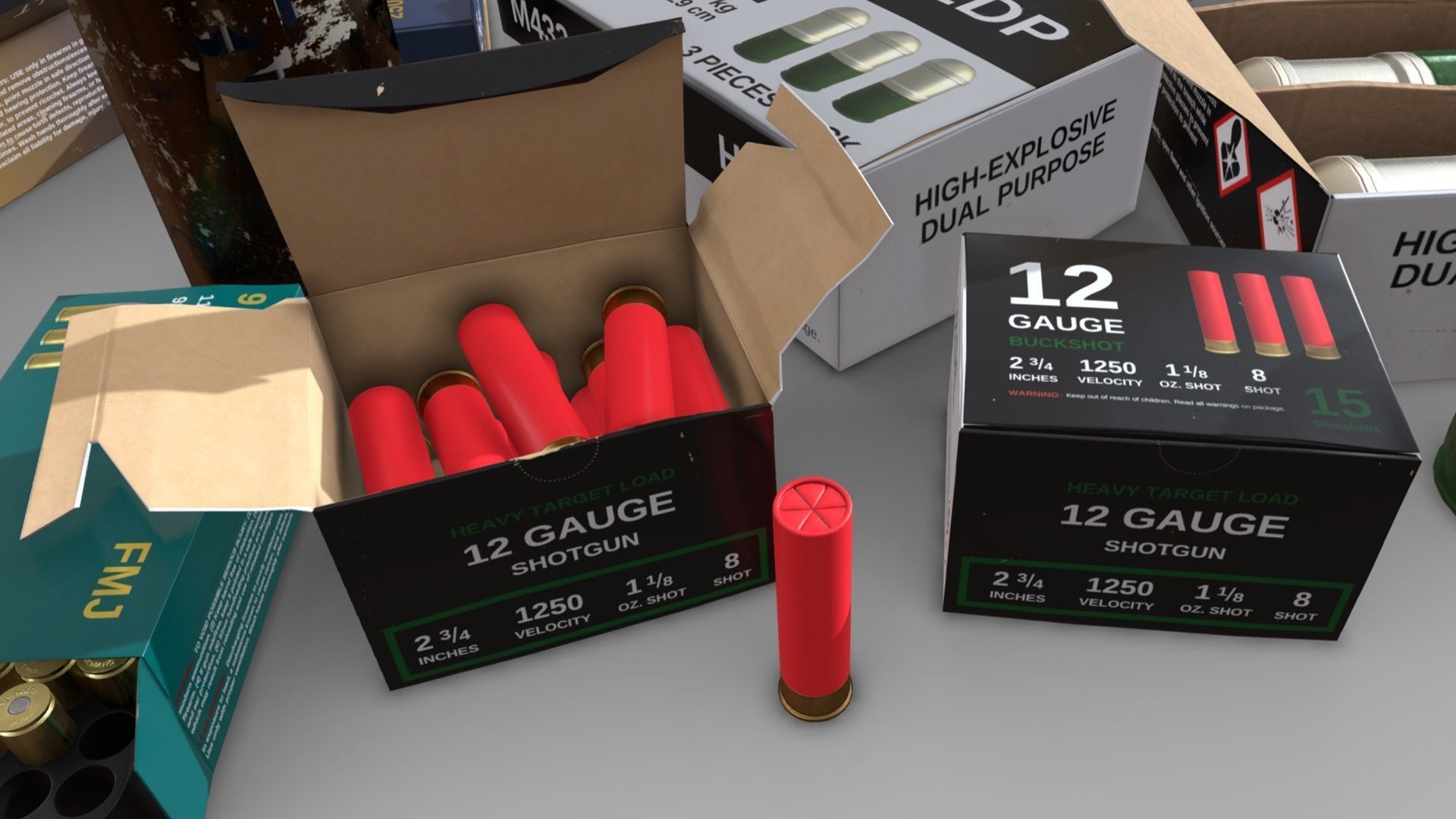 Ammunition Package Low-poly 3D model_6
