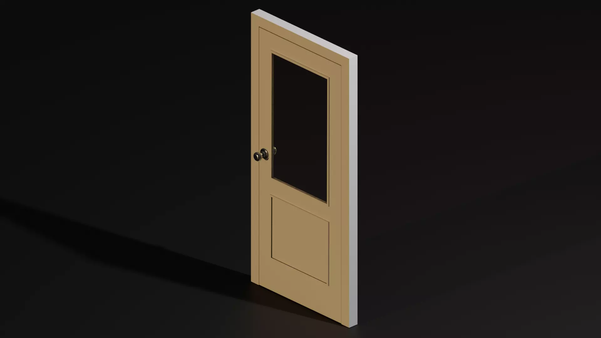 Door with short window Low-poly 3D model