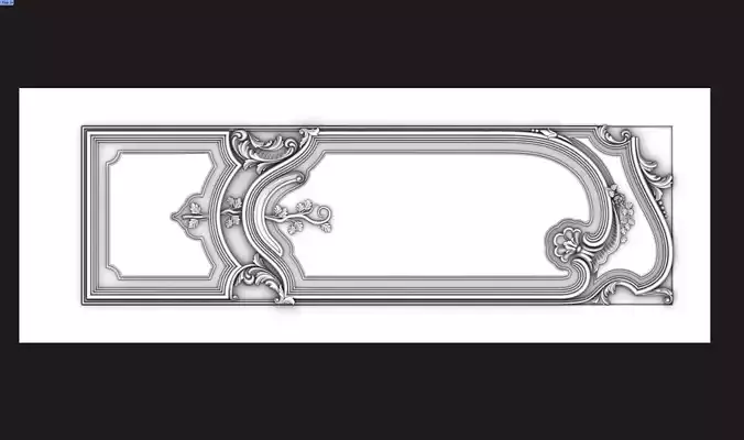 door-3d model ornate frame