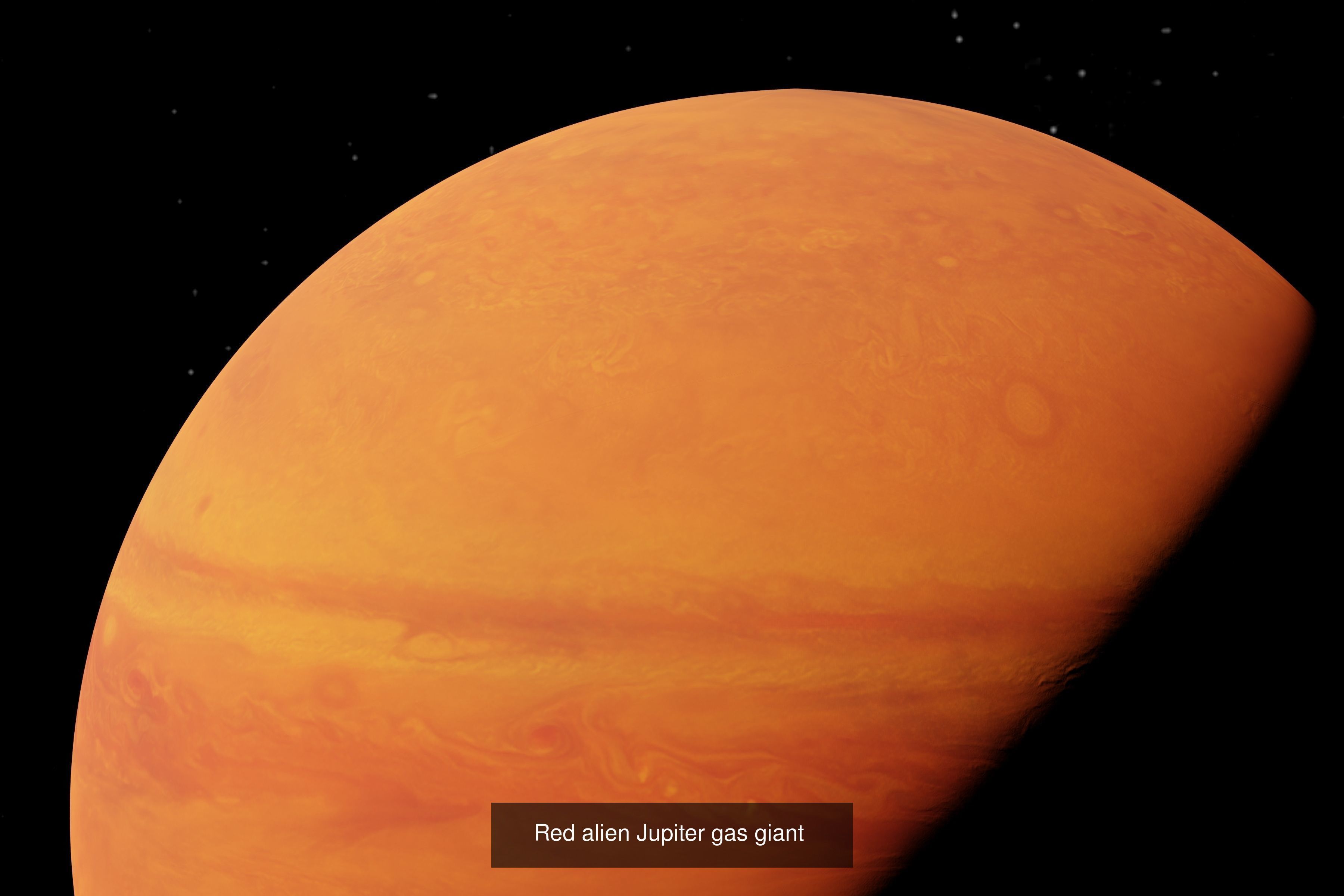 White rotating space habitat with red gas giant 3D Model Collection_3