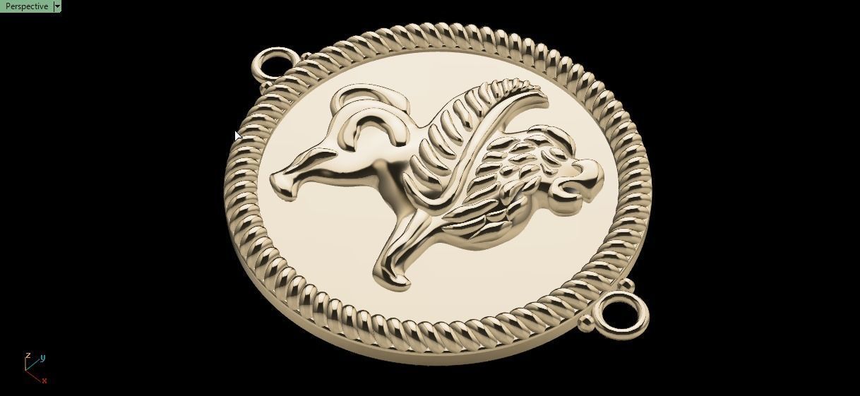 Ancient lion pendant 3D print model_17